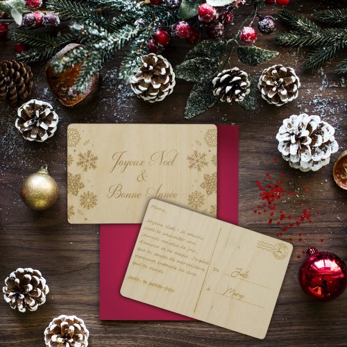 Carte de Noël originale en bois