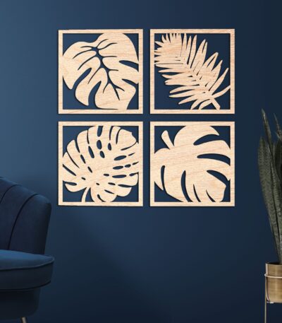 polyptyque décoration feuilles