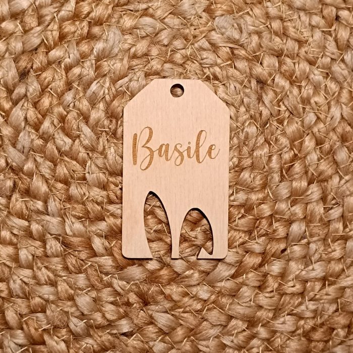 Etiquette cadeau en forme d'oreilles de lapin de Pâques - matière multiplex bouleau