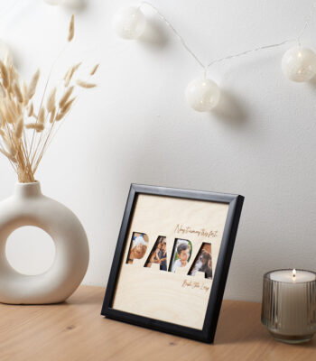 Cadre photos noir Papa 20x20cm personnalisé - multiplex bouleau