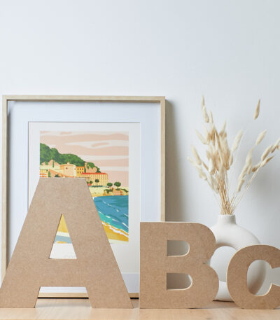 Lettres décoratives à poser Arial en bois MDF